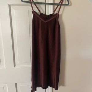 NWOT ALLSAINTS Maroon pleated satin dress size 0